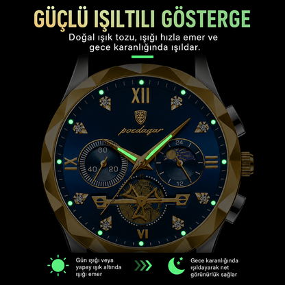 Poedagar®  Paslanmaz Çelik Erkek Lüx  Kol Saati
